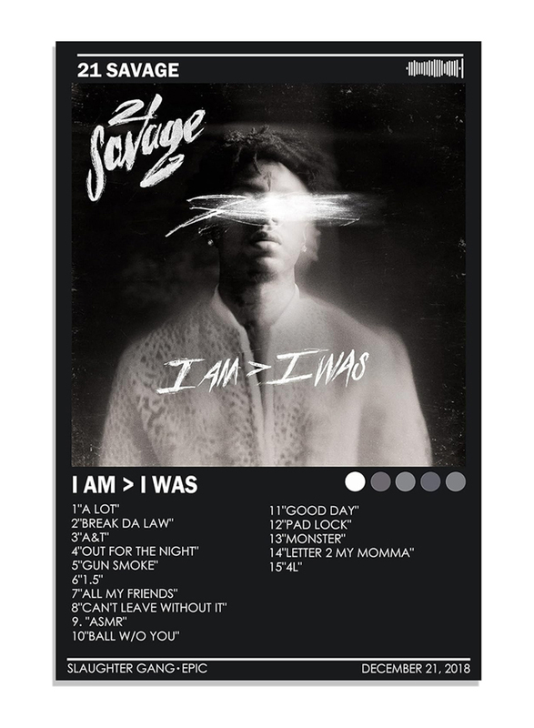 Kgarb 21 Savage Poster I Am I Was Album Cover Posters Canvas Wall Art, Multicolour