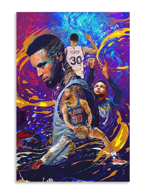 Stephen Curry Wall Art Canvas Print Poster, 40 x 60cm, Multicolour