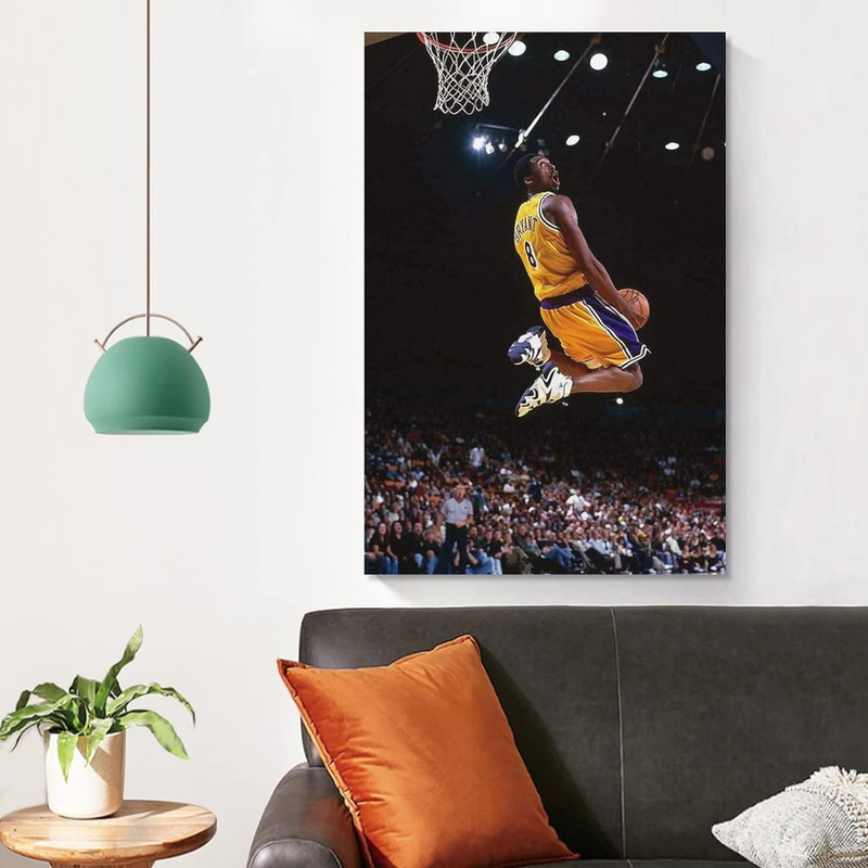 12 x 18-Inch Canvas Kobe Bryant Poster Wall Art, Multicolour
