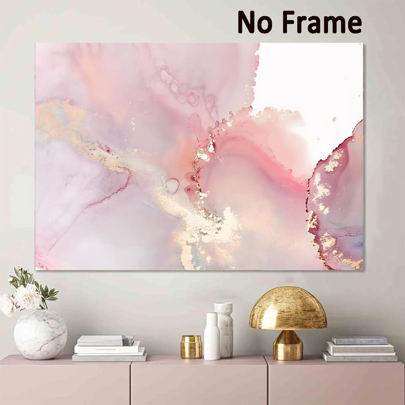 Pttkktbm Abstract Marble Canvas Wall Art Pink Marble Pictures, Multicolour