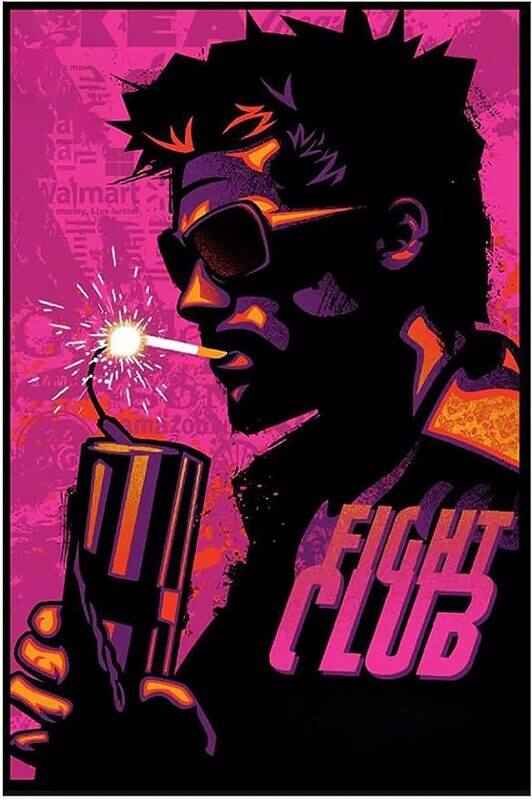 Ukeclvd Fight Club Movie Painting Canvas Wall Posters without Frame, Multicolour