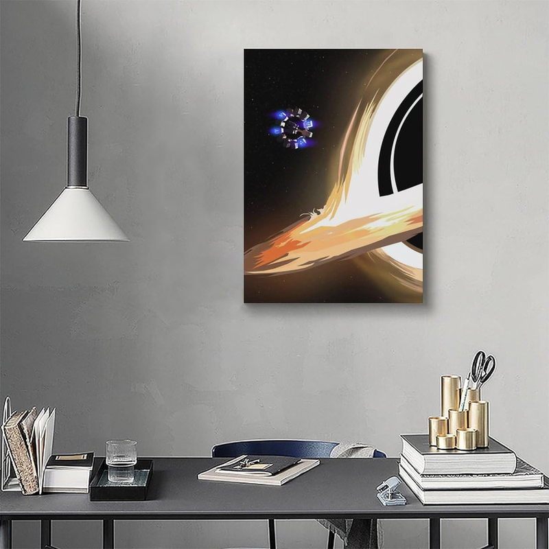 Interstellar Black Hole Canvas Poster, Multicolour