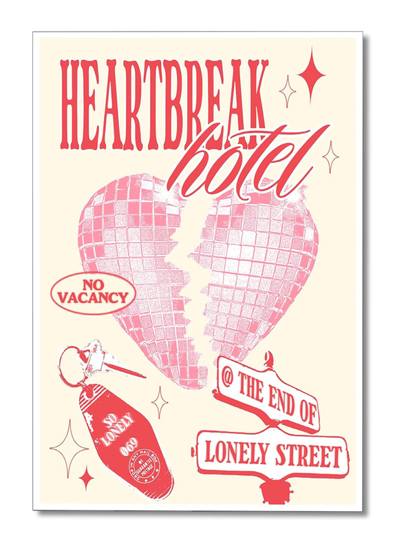 Xmjjqq Vintage Music Heartbreak Hotel Club Disco Ball Canvas Poster, 16 x 24-inch, Multicolour