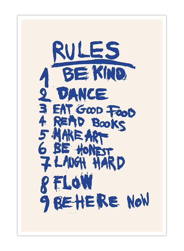 Fkjhld Trendy Inspirational Abstract Rules Canvas Wall Art Poster, 16 x 24-inch, Multicolour