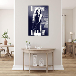 Lana Del Rey Ultraviolence Poster Art Wall Canvas Pictures for Modern Office Decor Vintage Prints Unframed Tubiey, 12 x 18 inch, Black/White