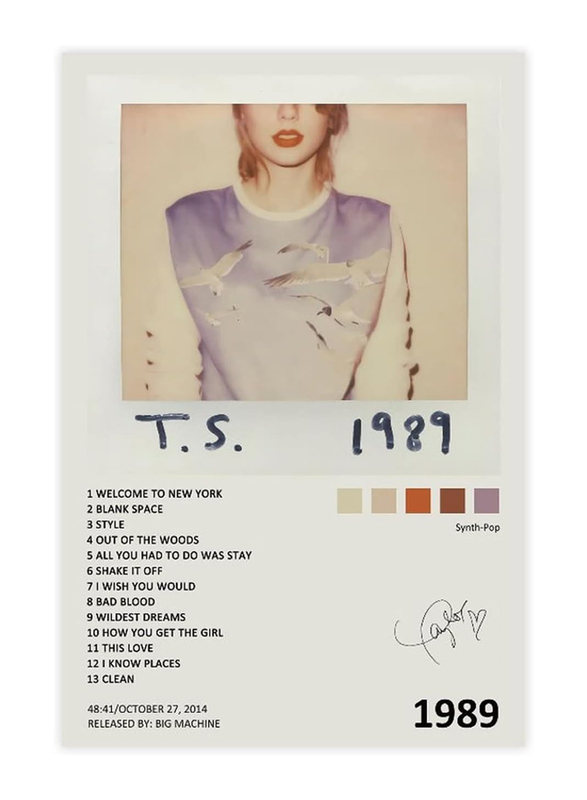 YTGMO Unframed Canvas 12 x 18-Inch Taylor Swift "1987" Album Cover Art Poster, Multicolour