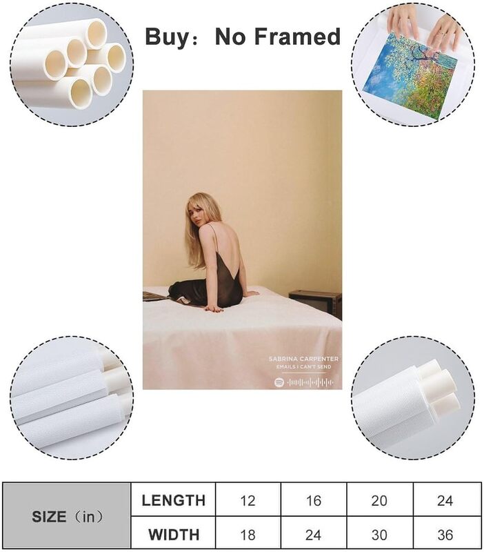 DaxxinSabrina Carpenter Emails I Can't Send Music Album Cover Poster, 12 x 18 inch, Multicolour