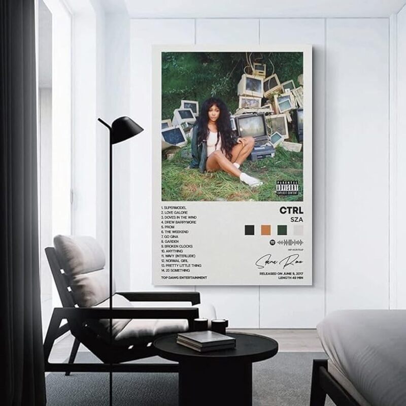 Astral Sza Ctrl Album Cover Canvas Aesthetic Gift Posters without Frame, Multicolour