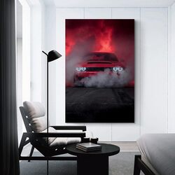 Maisuimaoyi JDM Car Poster Muscle Car Challenger Canvas Art Poster, 12 x 18 inch, Multicolour