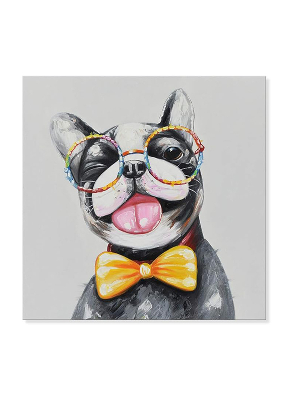 Seven Wall Arts Cute Dog Painting Hand Painted Poster, 24 x 24inch, Multicolour