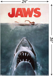 Trends International Jaws One Sheet Wall Poster Unframed Version, Multicolour