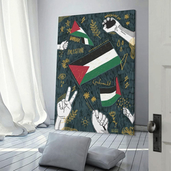 Puryzxac Palestine Poster Flag Art Modern Canvas Wall Art Prints Poster, 50 x 75cm, Multicolour