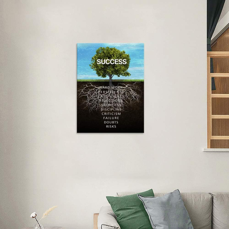 Yatsen Bridge Motivational Painting on Canvas Inspiration Entrepreneur Quotes Pictures and Prints Artwork Modern Inspirng Success Tree Wall Art, Multicolour