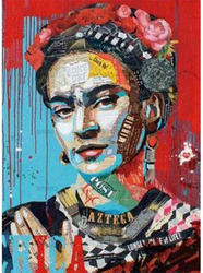 Faicai Art Framed Canvas 24 x 36-Inch Famous People Portrait "Frida" Poster, Multicolour