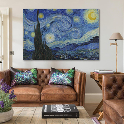 Njyxart Starry Night Van Gogh Art Poster, Blue