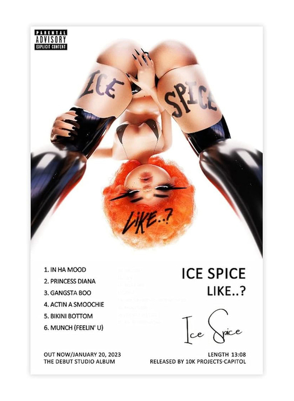 Sigeliu Ice Spice Like Music Album Cover Canvas Poster, Multicolour