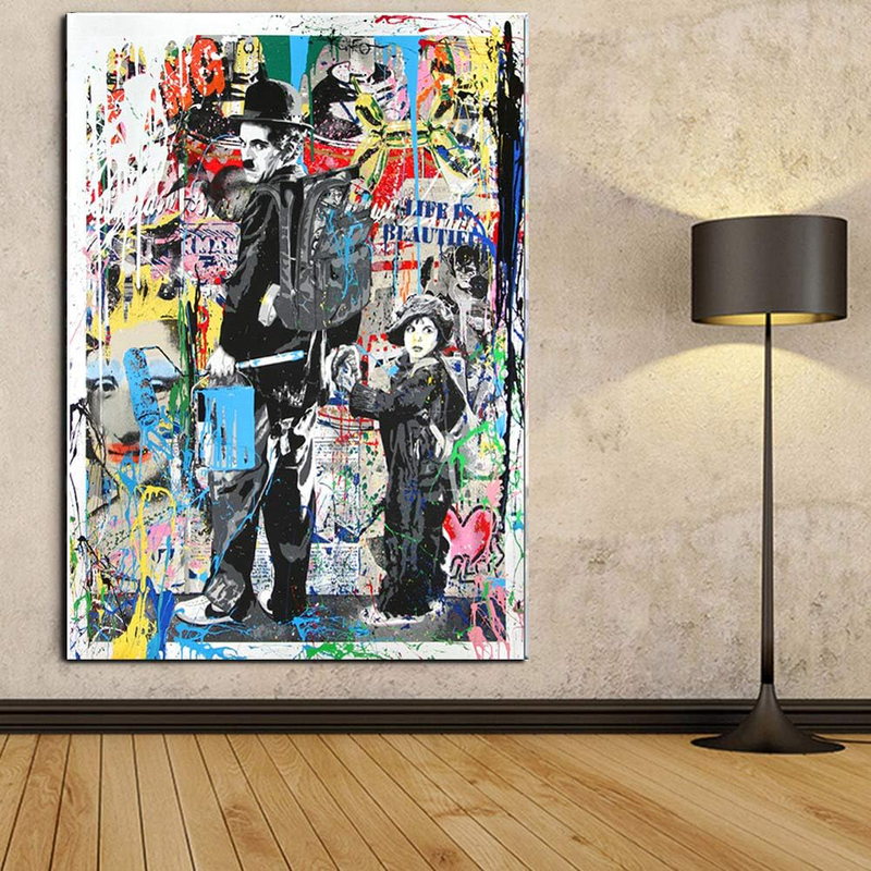 Faicai Art Modern Pop Banksy Canvas Painting Graffiti Prints Poster, 16 x 24-inch, Multicolour