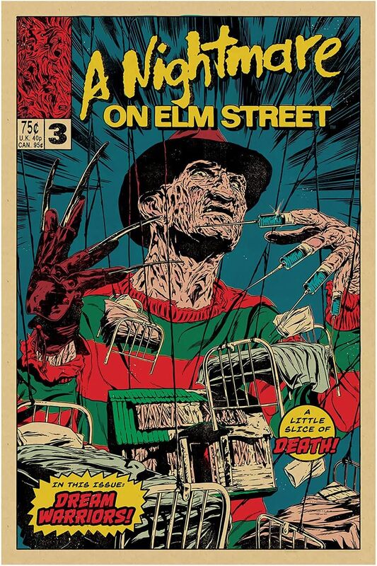 

Ukeclvd Freddy Krueger Posters Vintage Horror Movie Poster, Multicolour