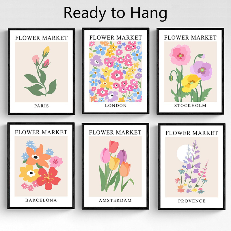 RBPRIDE Matisse Poster Flower Market Canvas Poster Set, Multicolour