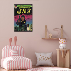 Minyl 21 Savage Vintage Album Stickers, Wall Painting Poster & Family Bedroom Printed Art Portrait Room Aesthetic Decor Posters, Multicolour