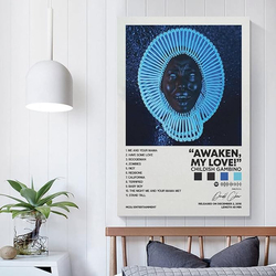 Astrl Childish Gambino Awaken, My Love! Album Cover Canvas Posters, 40 x 60cm, Multicolour