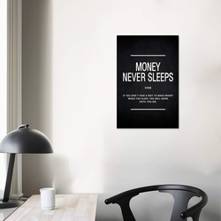 Yatsen Bridge Money Never Sleeps Motivational Wall Art Canvas, Black/White