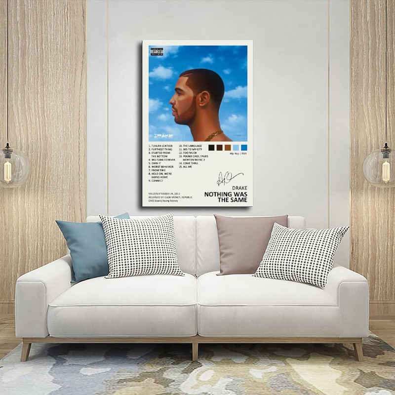 YGULC Drake Poster Nothing Was The Same Music Album Cover Signed Limited Edition Canvas Poster, Multicolour