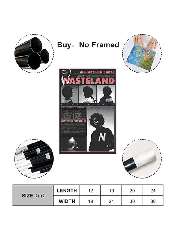 YGULC Brent Poster Faiyaz Wasteland Music Album Cover Canvas Poster, 12 x 18 inch, Multicolour