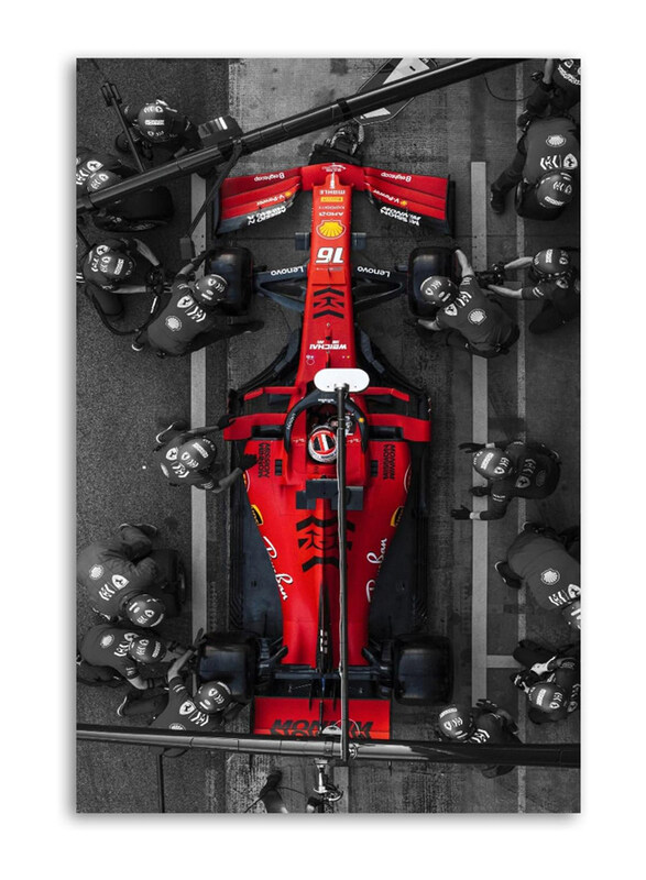 

General Ceeqq Raceway Sf1000 Charles Leclerc F1 Canvas Art Poster, Black/Red