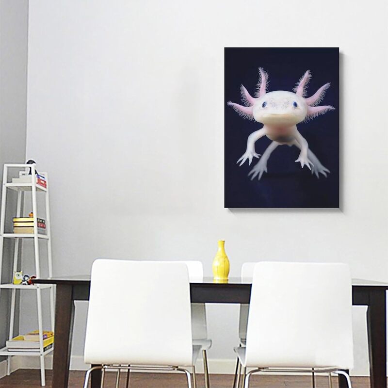 Reptile Animal Axolotl Canvas Wall Art Poster, 16 x 24 inch, Multicolour