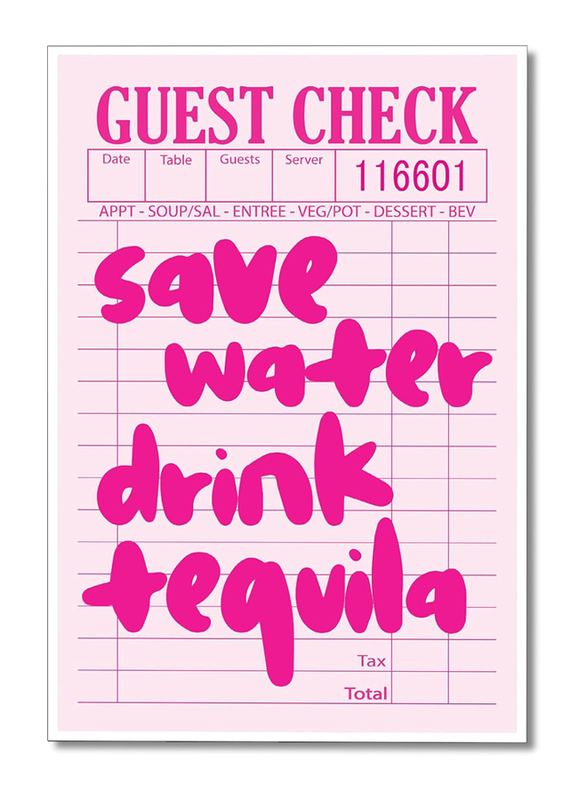 Xbsifyiooa Trendy Pink Funky Preppy Save Water Drin Guest Check Canvas Wall Art, Multicolour