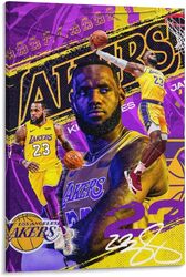 Lebron James Poster Canvas Wall Art Print Poster, 16 x 24 inch, Multicolour