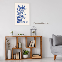 Fkjhld Abstract Rules Trendy Inspirational Positive Quotes Canvas Posters, 12 x 16inch, White
