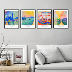 Berkin Arts Wall Art Unframed Prints Giclee Art Paper Set, 4 Pieces, Multicolour