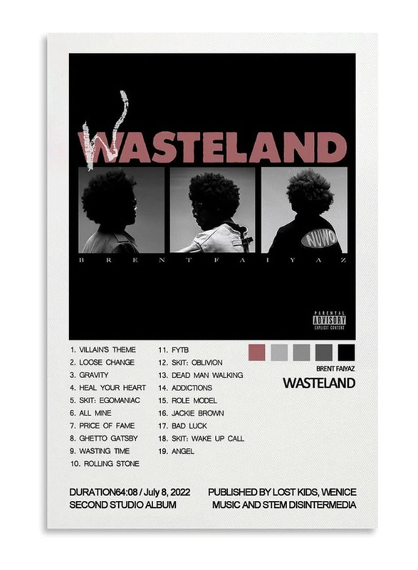 Ypxzzj Brent Poster Faiyaz Wasteland Album Cover Poster, Multicolour