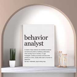 Lexsivo Behaviour Analyst Definition Print Canvas Wall Art, 12 x 15 inch, Black/White