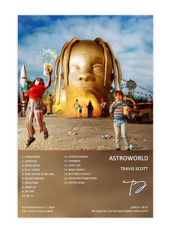 Sigeliu Travis Poster Scott Astroworld Album Cover Poster, Multicolour