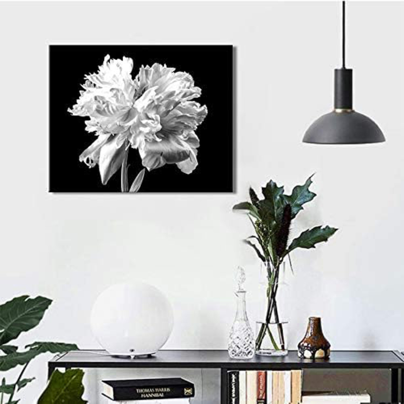 Deergar Flower Wall Art, Black/White