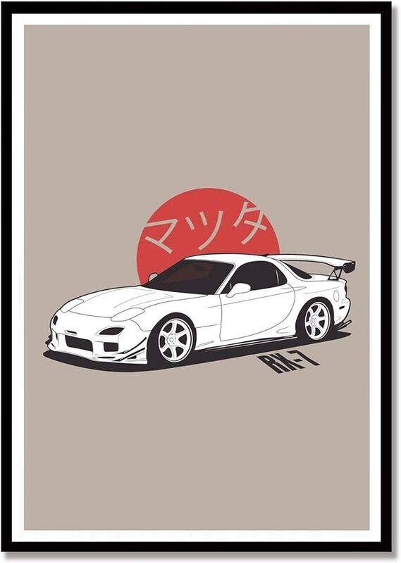 

Alluckii JDM Car Classic Canvas Print Wall Posters without Frame, Multicolour