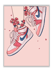 Liya Design Prints Hypebeast Girly Sneaker Poster, 12 x 16 Inch, Pink/Blue