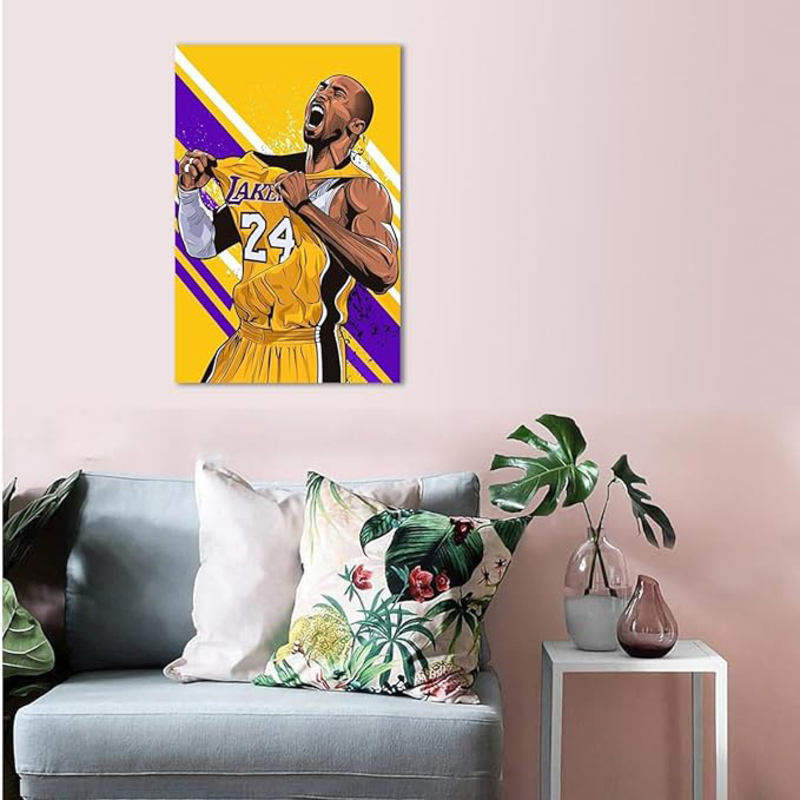Zebe Kobe Bryant Motivational Basketball Canvas Posters, Multicolour