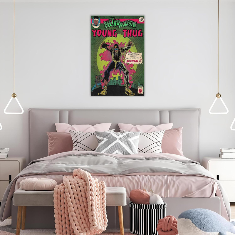 Minyl Young Thug Vintage Music Villains Album Comics Decorative Painting Canvas Wall Posters, 12 x 18 inch, Multicolour