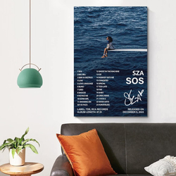 SUANYE Unframed Canvas 12 x 18-Inch Sza "SOS" Album Cover Poster, Multicolour