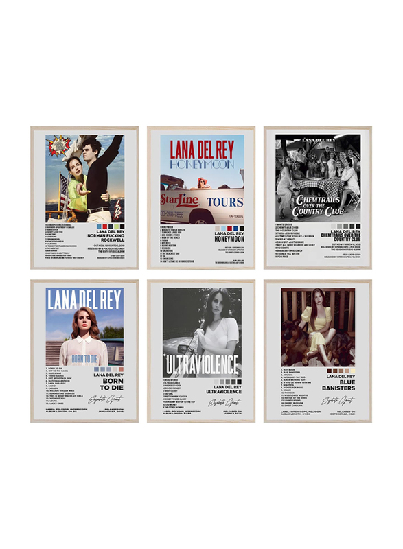 Withnotag Lana Del Rey Album Cover Signed Limited Posters, 8 Piece, Multicolour