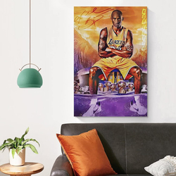 Kobe Bryant Wall Art Canvas Print Poster, 16 x 24 inch, Multicolour