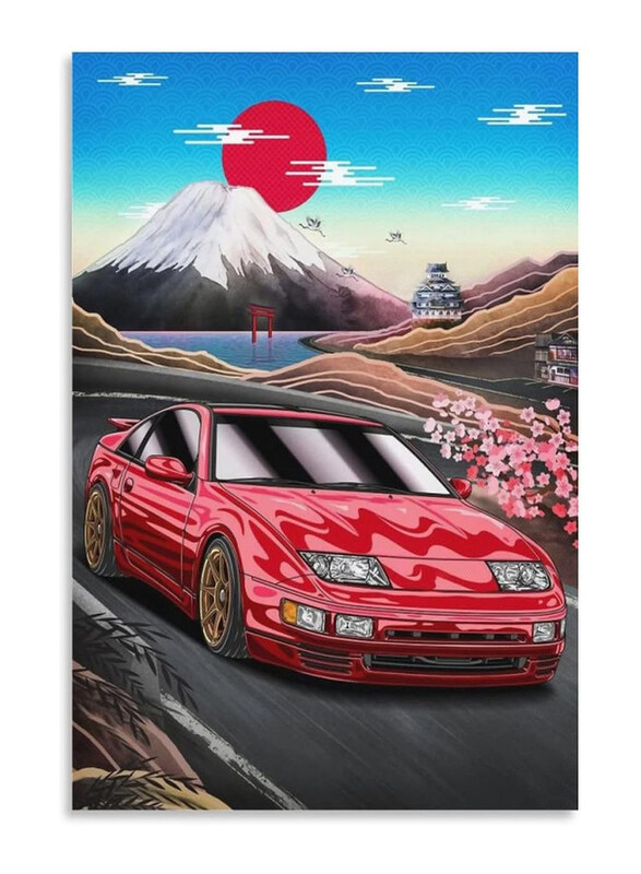 

BISUE JDM Red Car Poster 300zx Classic Canvas Art Poster, 12 x 18 inch, Multicolour