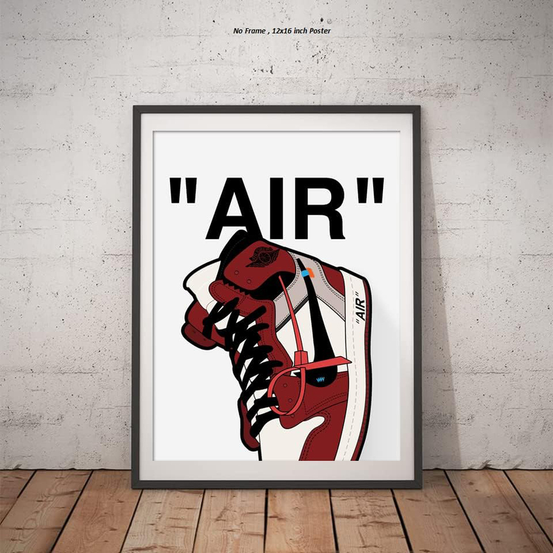 Liya Design Prints Hypebeast Michael Jordan Chicago Sneaker AJ Wall Art Poster, 12 x 16 inch, Multicolour