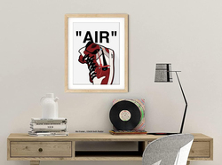 Liya Design Prints Hypebeast Michael Jordan Chicago Sneaker AJ Wall Art Poster, 12 x 16 inch, Multicolour