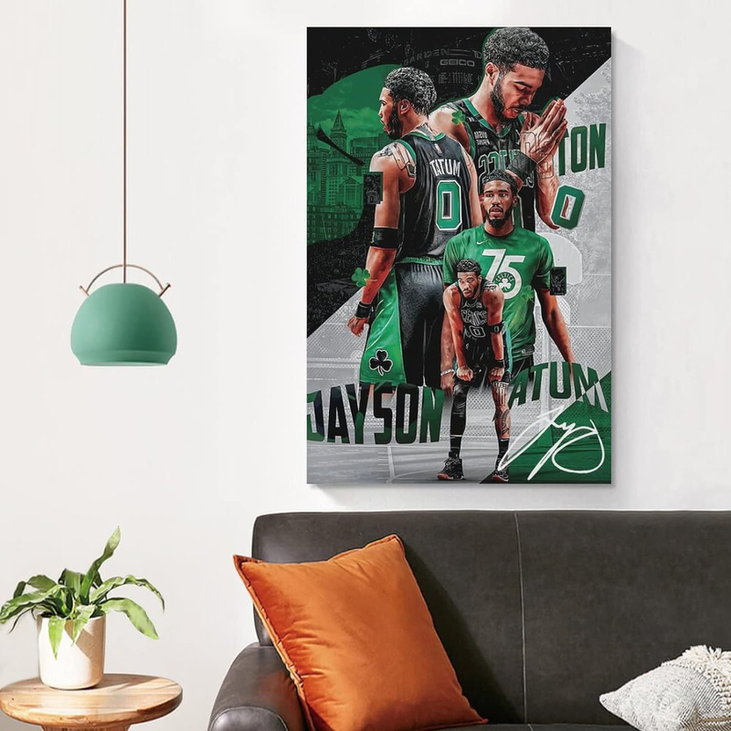 Jayson Tatum Wall Art Canvas Print Poster, 16 x 24-inch, Multicolour