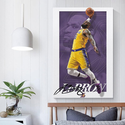 LeBron James Poster Wall Art Canvas Print Poster, 16 x 24 inch, Multicolour